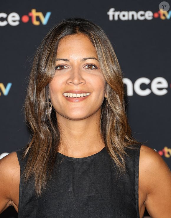 Aurélie Casse au photocall pour la conférence de presse de rentrée de France TV à la Grande Halle de la Villette à Paris, France, le 11 juillet 2023. © Coadic Guirec/Bestimage