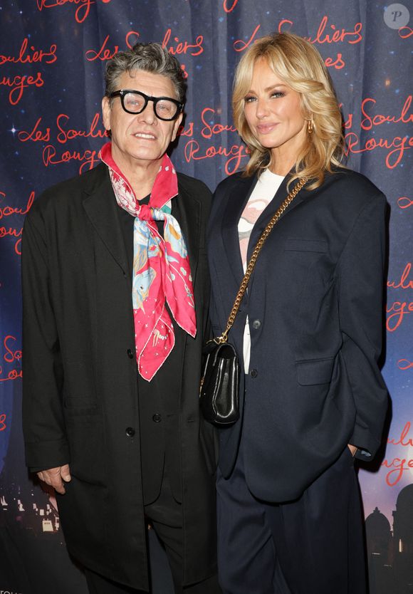 Exclusif - Marc Lavoine (co-producteur du spectacle) et sa compagne Adriana Karembeu lors de la générale du spectacle musical "Les Souliers Rouges" au Casino de Paris, le 24 janvier 2025.
© Guirec Coadic/Bestimage