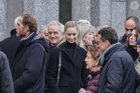 Andrea Casiraghi, Beatrice Borromeo et la princesse Caroline de Hanovre, et Charlotte Casiraghi - Obsèques de Fernanda Biffi Casiraghi (99 ans), mère de Stefano Casiraghi, à Fino Mornasco, Italie, le 9 décembre 2024. © Emanuele Roberto De Carli/IPA via ZUMA Press/Bestimage