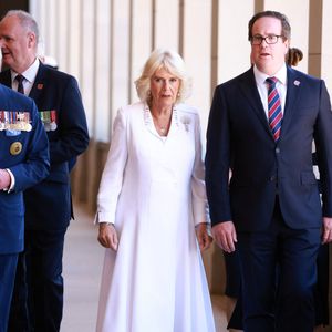 Le roi Charles III d'Angleterre et Camilla Parker Bowles, reine consort d'Angleterre, visitent le Mémorial australien de la guerre à Canberra (Australie), le 21 octobre 2024.  Mirrorpix / Bestimage
