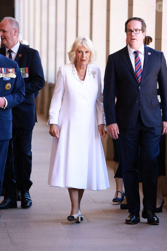 Le roi Charles III d'Angleterre et Camilla Parker Bowles, reine consort d'Angleterre, visitent le Mémorial australien de la guerre à Canberra (Australie), le 21 octobre 2024.  Mirrorpix / Bestimage
