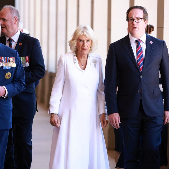 Le roi Charles III d'Angleterre et Camilla Parker Bowles, reine consort d'Angleterre, visitent le Mémorial australien de la guerre à Canberra (Australie), le 21 octobre 2024.  Mirrorpix / Bestimage