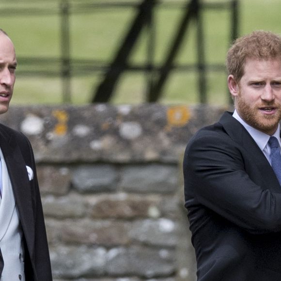 Le prince William, duc de Cambridge et le prince Harry - Mariage de P. Middleton et J. Matthew, en l'église St Mark Englefield, Berkshire, Royaume Uni, le 20 mai 2017. © AGENCE / BESTIMAGE