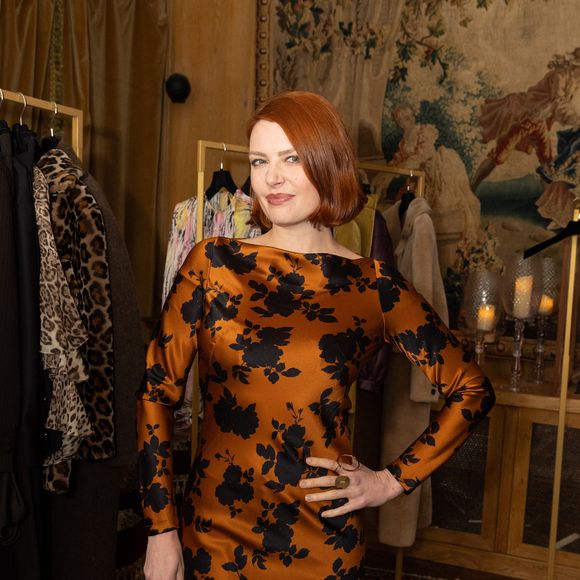 Exclusif - Elodie Frégé - Présentation de la nouvelle collection de la marque Oud automne/hiver 2025-2026 dans les salons des restaurants Lafayette à Paris. Le 3 février 2025.
© Jeremy Melloul / Bestimage