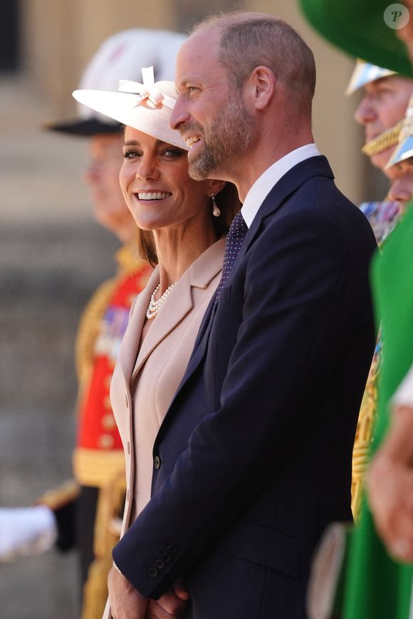 Le prince et la princesse de Galles lors de la cérémonie d'accueil de la visite d'État au Royaume-Uni du président français Emmanuel Macron et de son épouse Brigitte Macron, au château de Windsor, Berkshire, le 8 juillet 2025 à Windsor, Royaume-Uni. Photo by Jonathan Brady/PA Wire/ABACAPRESS.COM