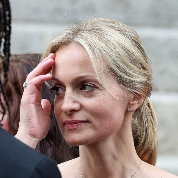 Audrey Crespo-Mara - Sorties des obsèques de Thierry Ardisson en l’église Saint-Roch de Paris, France, le 17 juillet 2025. 

© Clovis-Jacovides/Bestimage