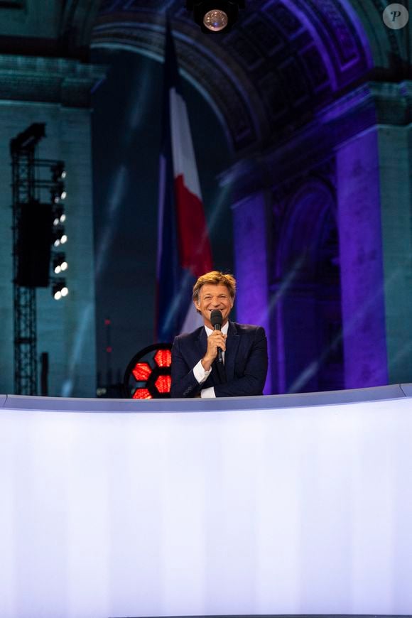 Exclusif - Laurent Delahousse - Personnalités sur le plateau de l'émission "Paris 2024 : merci ! La grande soirée événement" sur les Champs-Elysées à Paris, à l'occasion des Jeux Olympiques et Paralympiques Paris 2024, diffusée en direct sur France 2, le 14 septembre 2024
© Perusseau-Ramsamy / Bestimage