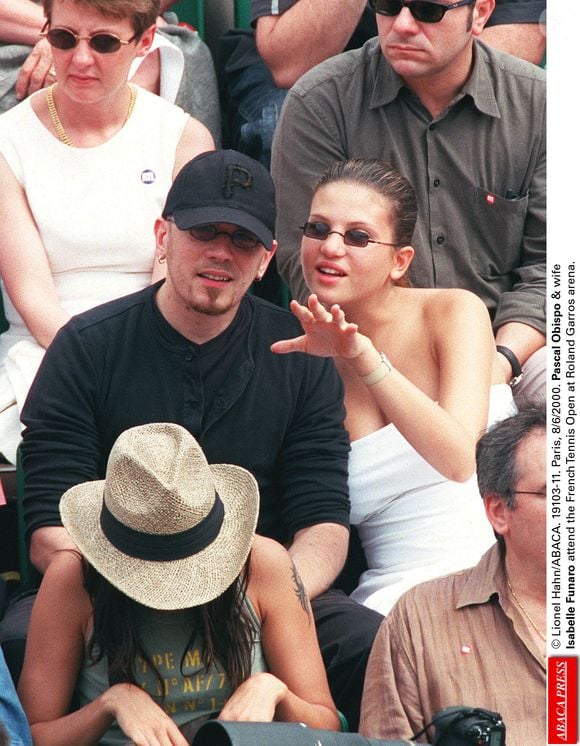 Pascal Obispo et son épouse Isabelle Funaro assistent aux Internationaux de France de Tennis à Roland Garros. © Lionel Hahn/ABACA