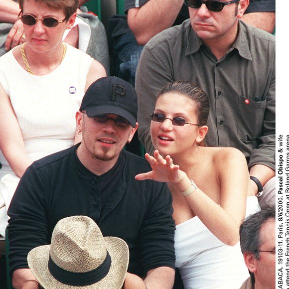 Pascal Obispo et son épouse Isabelle Funaro assistent aux Internationaux de France de Tennis à Roland Garros. © Lionel Hahn/ABACA