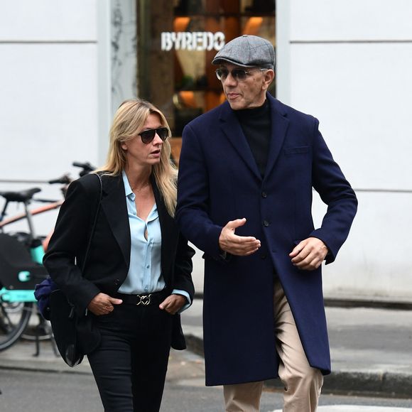 Exclusif - Sarah Poniatowski (Lavoine) et son compagnon Roschdy Zem - Hommage à la chanteuse Dani en l'église Saint-Roch à Paris le 1er octobre 2022.