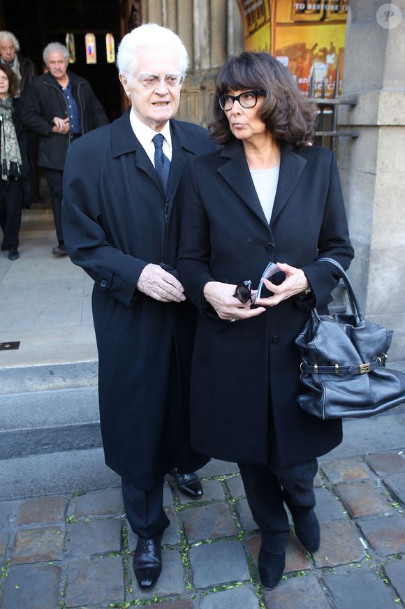 Lionel Jospin et sa femme Sylviane Agacinski - Sortie des obsèques de Régine Deforges dans l'église de Saint-Germain-des-Prés à Paris. Le 10 avril 2014
GENGIS / BESTIMAGE