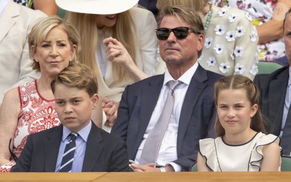 Le prince William, La princess Kate, le prince George et la princesse Charlotte assistent à finale homme du tournoi de tennis de Wimbledon le 13 juillet 2025. GOFF INF / BESTIMAGE