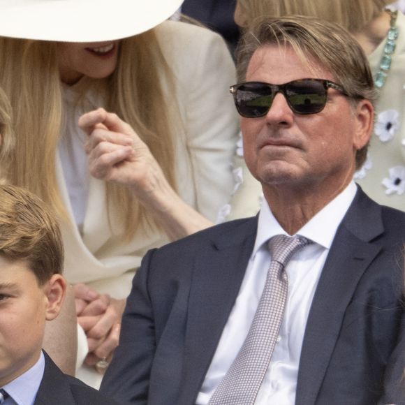 Le prince William, La princess Kate, le prince George et la princesse Charlotte assistent à finale homme du tournoi de tennis de Wimbledon le 13 juillet 2025. GOFF INF / BESTIMAGE