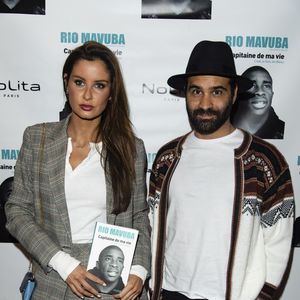 Exclusif - Malika Ménard (Miss France 2010) et son compagnon Ycare - Soirée de lancement du livre de Rio Mavuba "Capitaine de ma vie. L’exil, le foot, les Bleus" au restaurant NoLita Ristorante e Enoteca à Paris, France, le 14 novembre 2018. © Pierre Perusseau/Bestimage