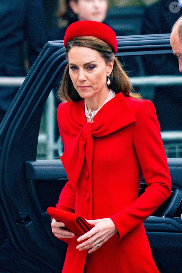 Catherine (Kate) Middleton, princesse de Galles - La famille royale britannique célèbre le 76ème Commonwealth Day à l'abbaye de Westminster à Londres, le 10 mars 2025. 

Photo : Backgrid USA / Bestimage