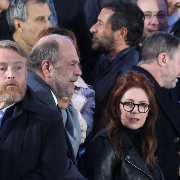 Eric Dupond-Moretti et Isabelle Boulay - Le président Emmanuel Macron prononce un discours au Champ de Mars le soir de sa victoire à l'élection présidentielle le 24 avril 2022.

© Dominique Jacovides / Bestimage