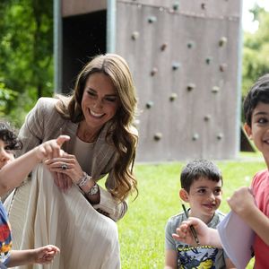 Catherine (Kate) Middleton, princesse de Galles, visite l'école maternelle Salvador Allende à Reggio Emilia (Italie), lors de son voyage consacré à la petite enfance, le 14 mai 2026.
© GOFF / Bestimage
