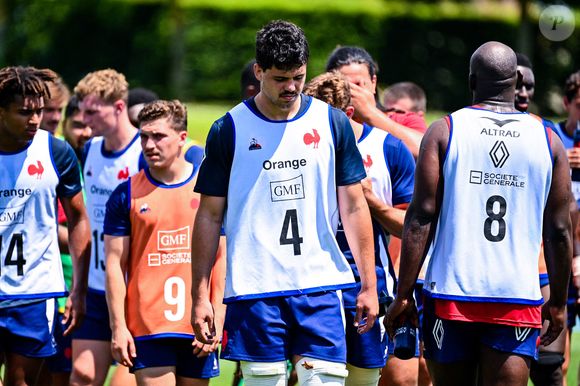 Hugo Auradou de la France lors de la séance d'entraînement de la France au Centre national de rugby le 25 juin 2024 à Marcoussis, France. Photo Sandra Ruhaut/Icon Sport/ABACAPRESS.COM