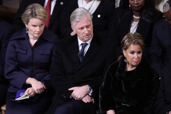 Le prince Albert II de Monaco, La reine Mathilde de Belgique, Le roi Philippe de Belgique La grande-duchesse Maria Teresa de Luxembourg - Cérémonie de réouverture de la cathédrale Notre-Dame de Paris, le 7 décembre 2024. Joyau de l’art gothique, lieu de culte et de culture, symbole universel de la France et de son histoire, la cathédrale de Notre-Dame de Paris rouvre ses portes les 7 et 8 décembre, cinq ans après le terrible incendie qui l’avait ravagée le 15 avril 2019. 
© Dominique Jacovides / Bestimage