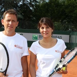 Exclusif - Estelle Denis et Daniel Riollo - 26ème édition du Trophée des personnalités en marge des Internationaux de Tennis de Roland Garros à Paris, Frnce, le 8 juin 2018. © Denis Guignebourg/Bestimage