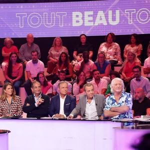 Exclusif - Polska, Valérie Benaim, Laurent Fontaine, Fabien Lecoeuvre, Michel Mary, Patrick Sebastien - Emission "Tout beau, tout n9uf" présentée par C. Hanouna sur W9 à Paris le 2 septembre 2025. © Jack Tribeca / Bestimage