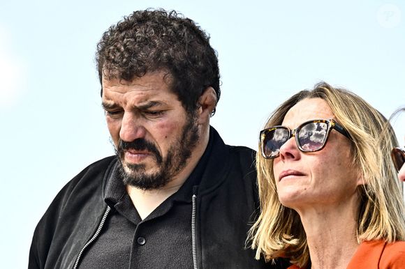 Jalil Narjissi avec sa femme Valérie lors de l'inauguration d'un complexe sportif portant le nom de Medhi Narjissi, leur fils décédé en Afrique du Sud. Sainte-Colombe-en-Bruilhois, le 25 mai 2025. Thierry Breton/PsnewZ/Bestimage