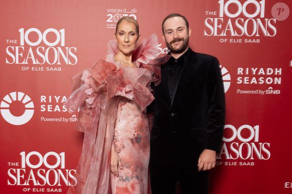 Celine Dion et son fils René-Charles Angélil au photocall du défilé anniversaire Elie Saab "1001 Seasons of Elie Saab" à l'espace "The Venue" à Riyad, Arabie saoudite le 13 novembre 2024. © Tiziano Da Silva / Bestimage