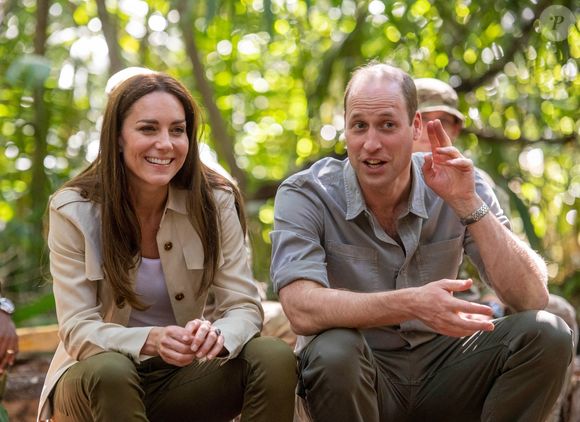 Le prince William et Catherine (Kate) Middleton visitant Caracol, un ancien site archéologique maya au plus profond de la jungle dans la forêt de Chiquibul au Belize, lors de leur tournée dans les Caraïbes au nom de la reine pour marquer son jubilé de platine. Belize, le 21 mars 2022.
©Backgrid UK/ Bestimage