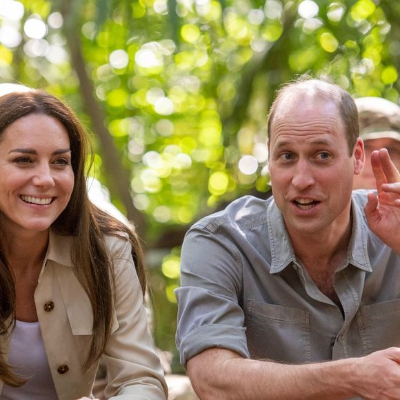 Le prince William et Catherine (Kate) Middleton visitant Caracol, un ancien site archéologique maya au plus profond de la jungle dans la forêt de Chiquibul au Belize, lors de leur tournée dans les Caraïbes au nom de la reine pour marquer son jubilé de platine. Belize, le 21 mars 2022.
©Backgrid UK/ Bestimage