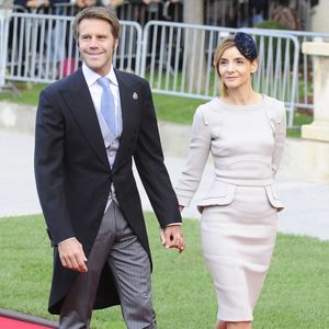 Le prince Emmanuel Philibert de Savoie et la princesse Clotilde de Savoie (Clotilde Courau). Arrivées a la cathédrale pour le mariage religieux du prince Guillaume de Luxembourg et de la comtesse Stephanie de Lannoy a Luxembourg, le 20 octobre 2012.
©GTRES / BESTIMAGE