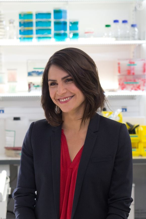 Sonia Chironi (iTELE) lors du tournage coulisses des spots TV du Pasteurdon à l'Institut Pasteur à Paris, le 17 juin 2016. © Joséphine Royer/Bestimage