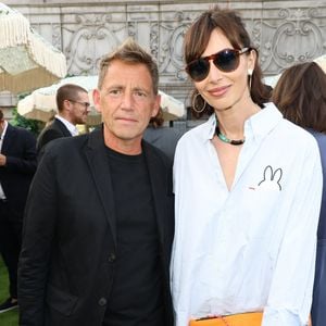 Exclusif - Géraldine Maillet et son compagnon Daniel Riolo - Inauguration du Rooftop "Le Marta - Jardin suspendu" au sommet de l'hôtel Barrière Fouquet's à Paris le 26 juin 2024.  © Coadic Guirec / Bestimage