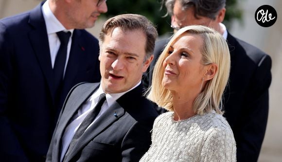 Renaud Capuçon et sa femme Laurence Ferrari - Dîner d'état en l'honneur du président des Etats-Unis et sa femme au palais de l'Elysée à Paris, à l'occasion de leur visite officielle en France. Le 8 juin 2024
© Jacovides-Moreau / Bestimage