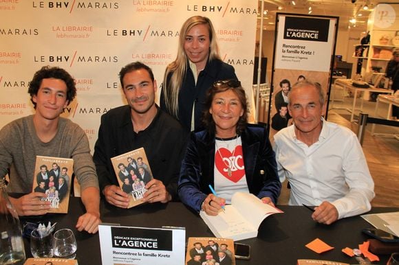 Raphael Kretz, Valentin Kretz, Sandrine Kretz, Olivier Kretz au BHV Marais à Paris, le 14 mai 2024. Photo : Philippe Baldini / Bestimage