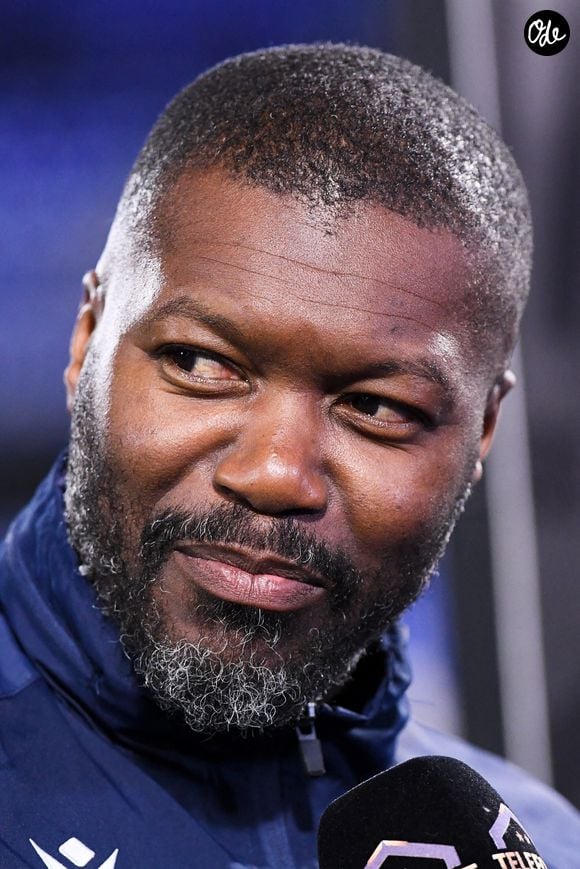 Djibril Cissé lors du match de Ligue 1 McDonald's opposant l'AJ Auxerre à l'Olympique de Marseille au Stade Abbé Deschamps, le 22 février 2025 à Auxerre, en France. Photo de Philippe Lecoeur/FEP/Icon Sport/ABACAPRESS.COM