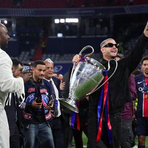 Teddy Ryner et Dj Snake lors de la finale de l'UEFA Champions League 2024/2025 entre Paris et l'Inter à l'Allianz Arena à Munich, Allemagne. Photo de Johnny Fidelin/Icon Sport/ABACAPRESS.COM