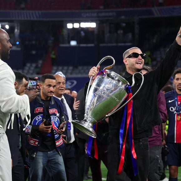 Teddy Ryner et Dj Snake lors de la finale de l'UEFA Champions League 2024/2025 entre Paris et l'Inter à l'Allianz Arena à Munich, Allemagne. Photo de Johnny Fidelin/Icon Sport/ABACAPRESS.COM