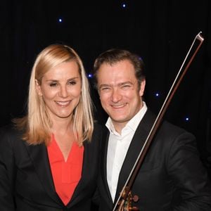 Laurence Ferrari et son mari Renaud Capuçon - Inauguration de la statue de cire de "Renaud Capuçon" au musée Grévin à Paris le 9 mars 2020. © Coadic Guirec/Bestimage