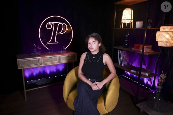 Paola Locatelli en interview "En Privé avec" dans les locaux de Webedia.  © Bestimage
