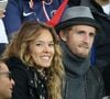 L'acteur Philippe Lacheau qui sera à l'affiche du film "Babysitting 2" et sa compagne Elodie Fontan (Qu'est ce qu'on a fait au bon dieu - Babysitting 2) en amoureux devant le match Psg - Guingamp au Parc des princes à Paris le 22 septembre 2015.  
©CYRIL MOREAU / BESTIMAGE