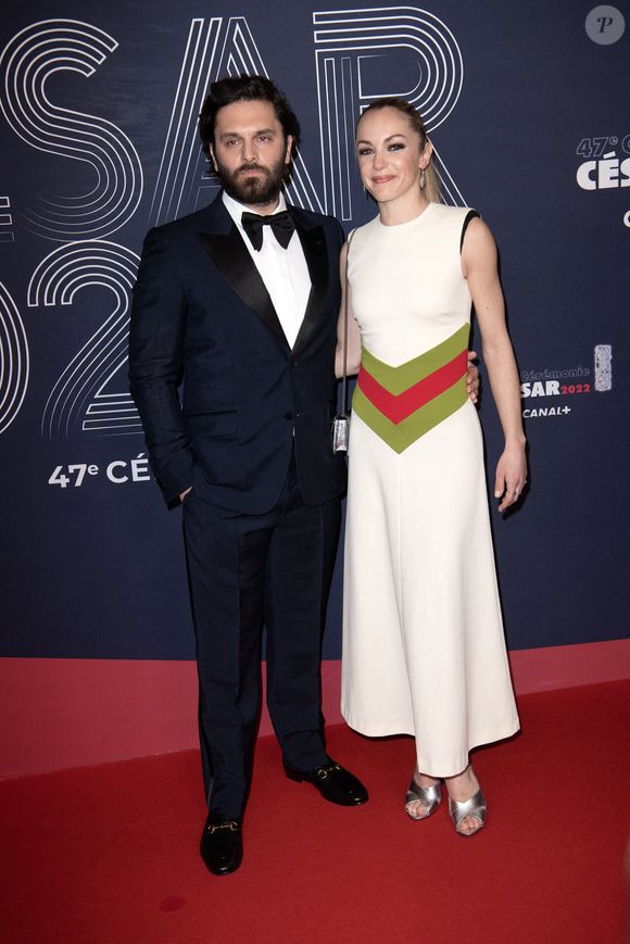 Pio Marmai et Charlotte Ranson arrivent à la 47e édition de la cérémonie des César du cinéma à l'Olympia à Paris, France, le 25 mars 2022. Photo par David Niviere/ABACAPRESS.COM