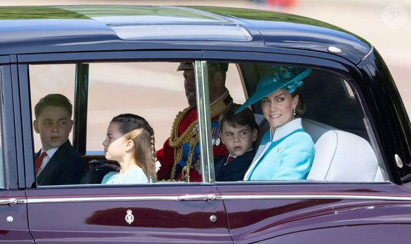 Prince William (Le prince William, prince de Galles), Princess Catherine (Catherine "Kate" Middleton, princesse de Galles), Prince George (Le prince George de Galles), Princess Charlotte (La princesse Charlotte de Galles), Prinz Louis (Le prince Louis de Galles), Official birthday parade for King Charles, The King's Birthday Parade 2025 (Trooping the Colour) in London, United Kingdom, June 14, 2025. ( DANA-No: 02619876 ) © Dana Press / Bestimage