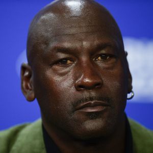 Michael Jordan - coproprietaire des Charlotte Hornets - Conférence de presse du match de NBA Game Paris entre les Bucks de Milwaukee et les Charlotte Hornet à l'AccorHotels Arena à Paris. © JB Autissier / Panoramic