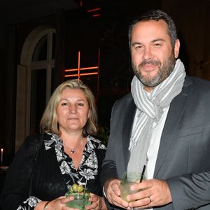 Bruce Toussaint et sa femme Catherine - Le réalisateur français C. Lelouch célèbre ses 80 ans au restaurant Victoria à Paris, France, le 30 octobre 2017. © Coadic Guirec/Bestimage