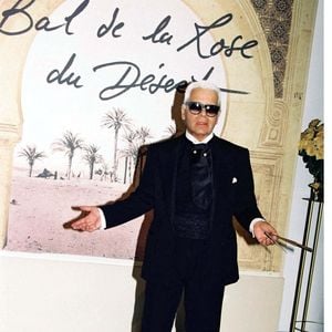 Karl Lagerfeld, soirée bal de la rose a Monaco en 2001. © DOMINIQUE JACOVIDES / BESTIMAGE