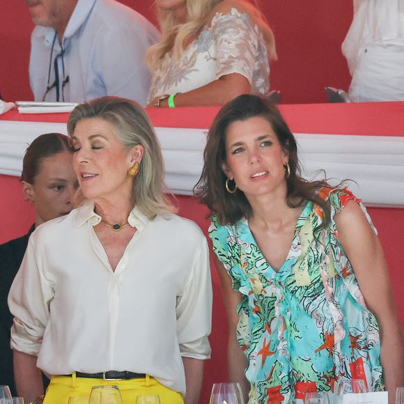 La princesse Caroline de Hanovre et sa fille Charlotte Casiraghi ont a assisté à la Monaco Longines Pro Am Cup au profit de l' AMADE à Monaco, le 3 juillet 2024. © Claudia Albuquerque/Bestimage