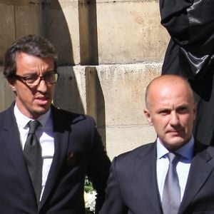 L'avocat Karim Achoui et le journaliste Dominique Rizet - Funerailles de l'avocat Jacques Verges en l'eglise Saint-Thomas d'Aquin a Paris. Le 20 aout 2013. Photo par Marc Ausset Lacroix / Bestimage