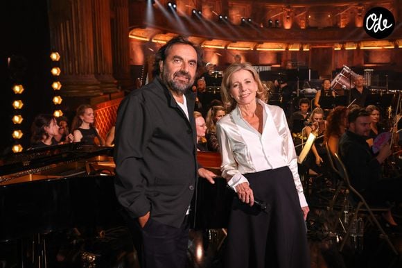 Exclusif - André Manoukian, Claire Chazal, lors de l’enregistrement de l’émission "Le Grand Echiquier - Spéciale Céline Dion" présentée par C.Chazal et A.Manoukian et diffusée le 20 octobre sur France 2, à Paris, France, le 3 juillet 2026. © Jack Tribeca/Bestimage