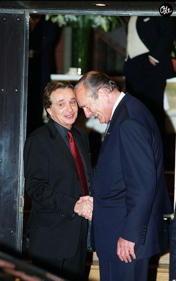 Jacques Chirac à la soirée de mariage de Michel Sardou et Anne-Marie Périer, Neuilly, 11/10/99. Crédit Garcia-Martinez / Bestimage