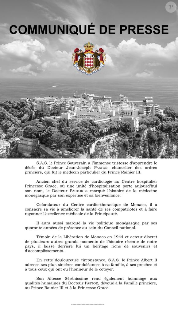 Hommage du palais princier à médecin Jean-Joseph Pastor